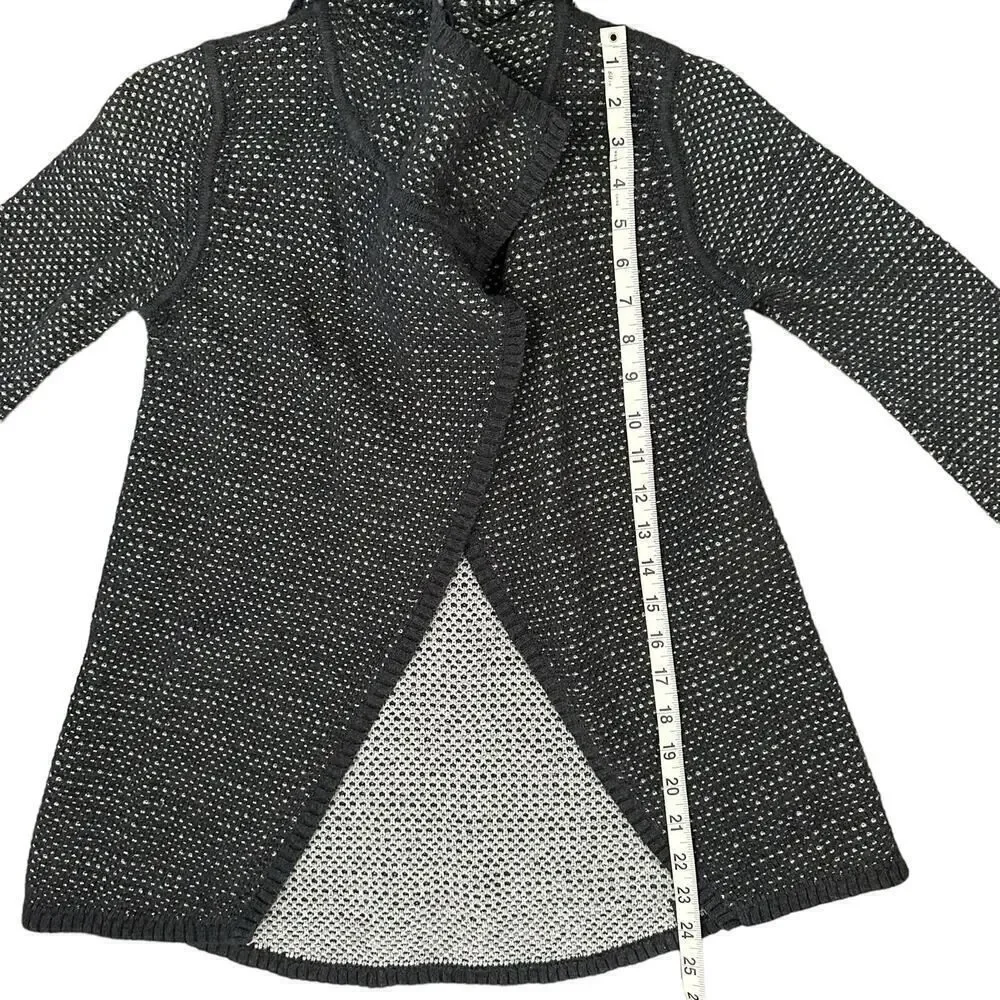 Lululemin Ivivva Hooded Cardigan Wrap Girls‎ 12 Heathered Grey Buttoned